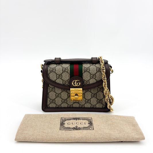 Gucci Ophidia GG Coated Canvas and Leather, Brown, Canvas, Backpack