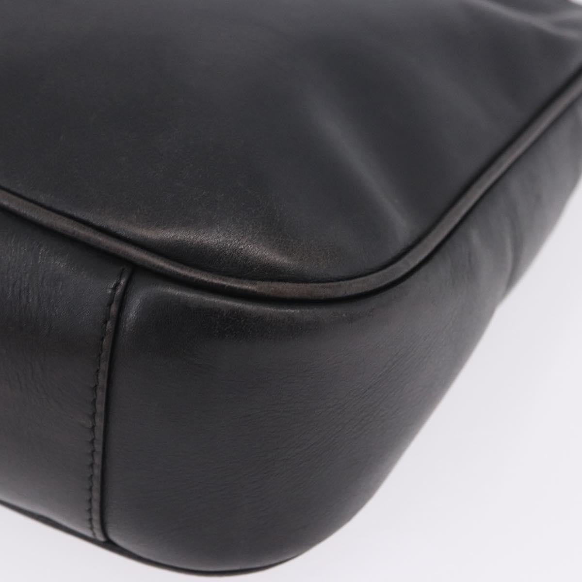 Gucci Vintage Bamboo Handle Open Hobo Leather, Black, Leather, Shoulder Bag