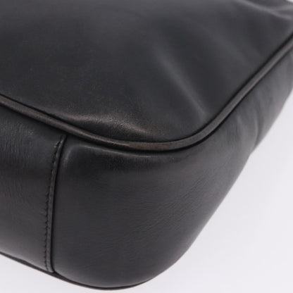 Gucci Vintage Bamboo Handle Open Hobo Leather, Black, Leather, Shoulder Bag