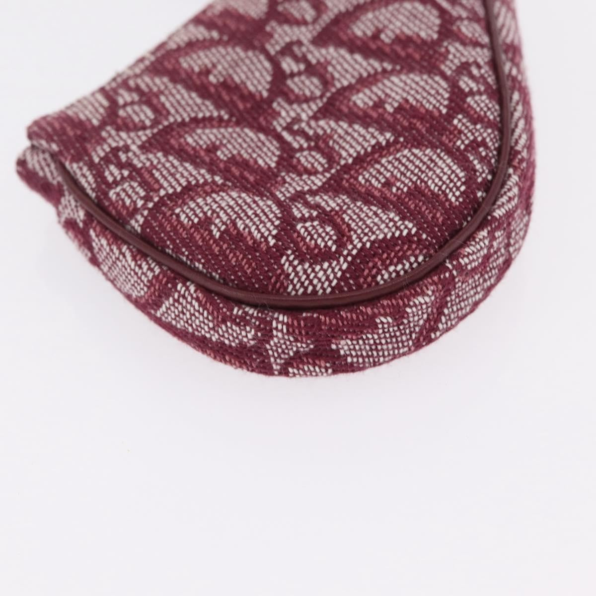 Christian Dior Vintage Saddle Zip Coin Purse Diorissimo Canvas, Red, Canvas, Clutch