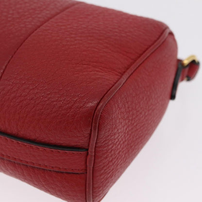 Prada Barrel Vitello Phenix, Red, Leather, Crossbody Bag