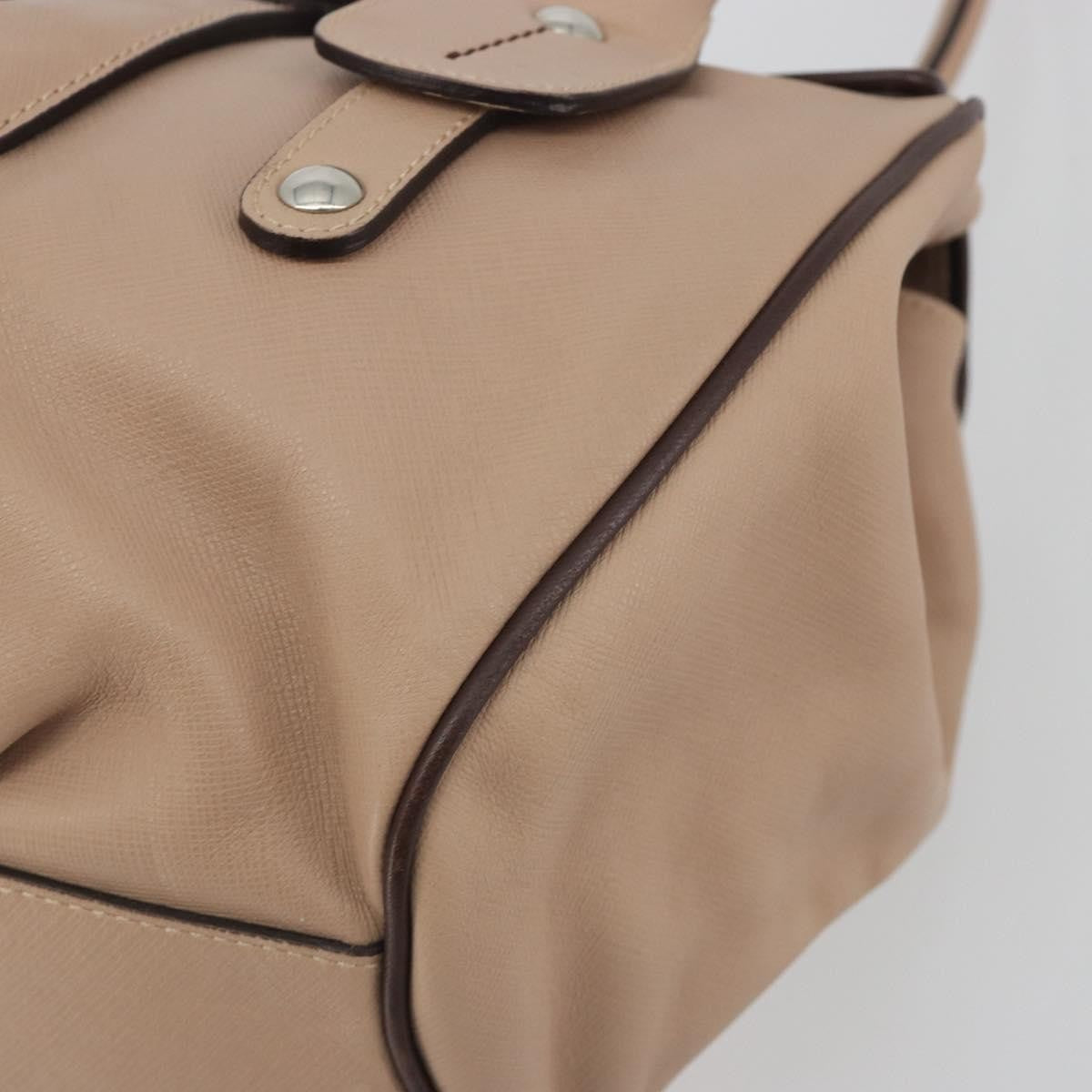 Salvatore Ferragamo Gancini Leather, Beige, Leather, Crossbody Bag