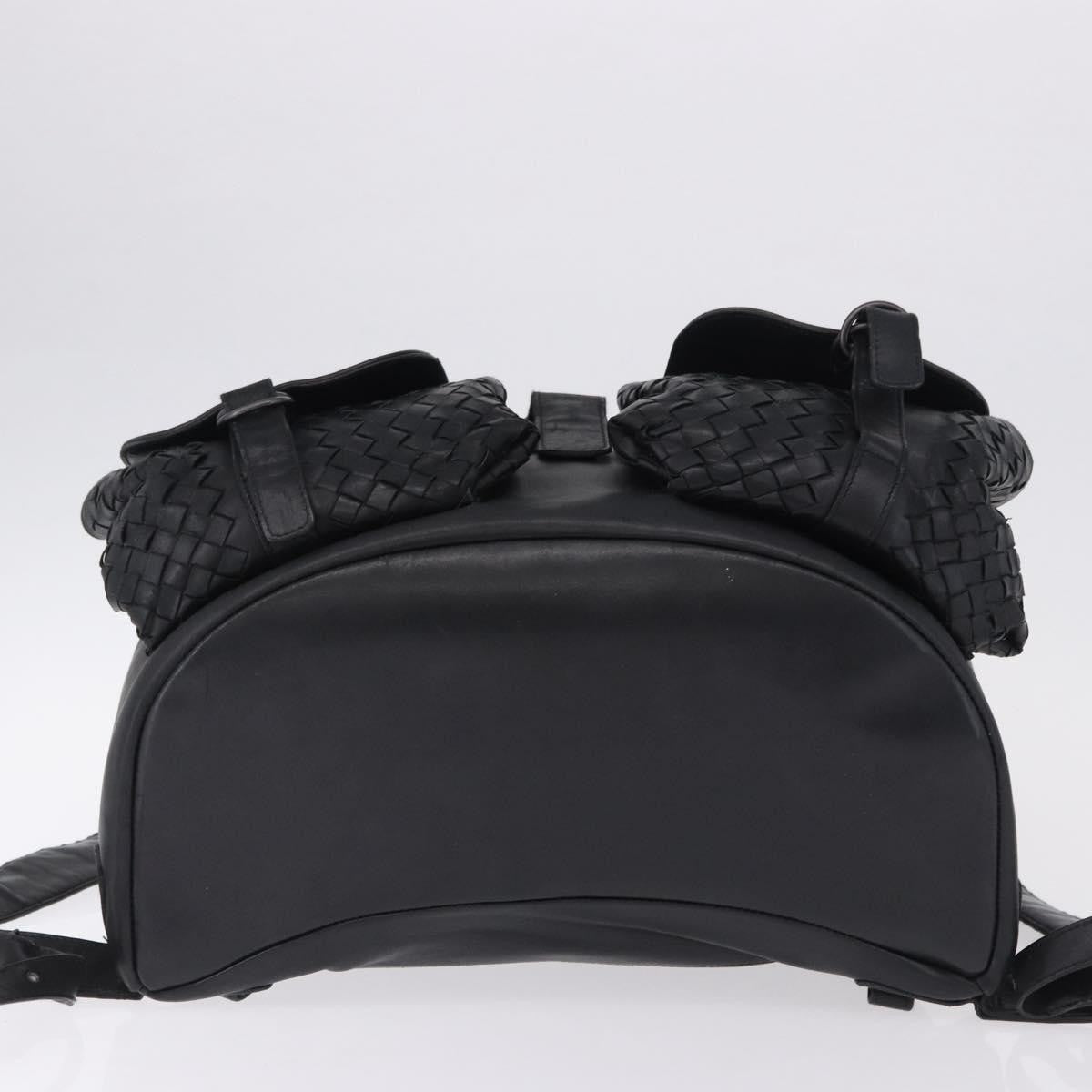 Bottega Veneta Intrecciato Leather, Black, Leather, Backpack