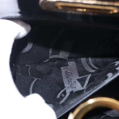 Salvatore Ferragamo Vintage Gancini Chain Patent Leather, Black, Patent Leather, Shoulder Bag