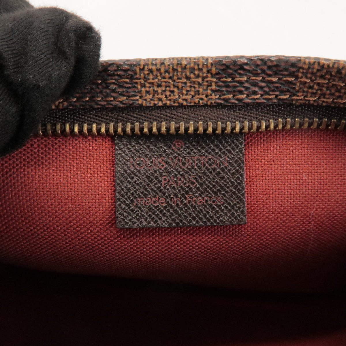 Louis Vuitton Trousse Make Up Damier, Brown, Canvas, Clutch