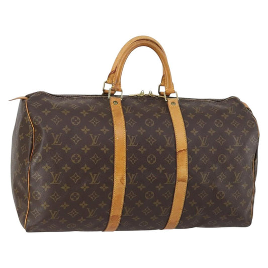 Louis Vuitton Keepall Bag Monogram Canvas, BROWN, CANVAS, Travel bag