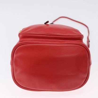 Prada Drawstring Pocket Bucket Soft Calf, Red, Leather, Shoulder Bag