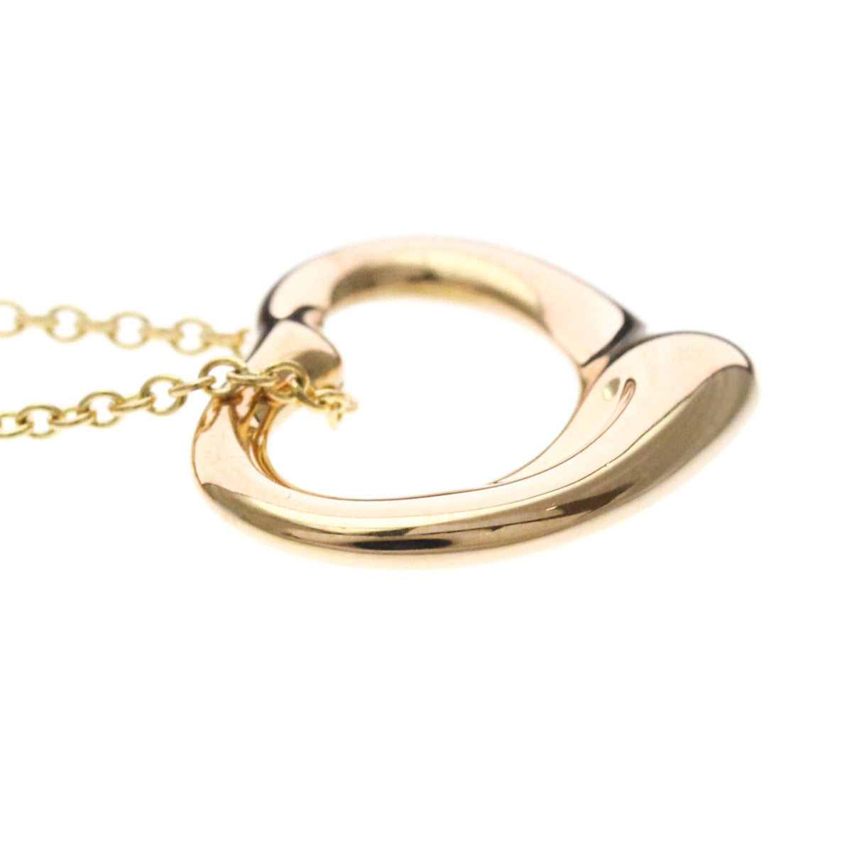 Tiffany & Co. Elsa Peretti Open Heart Pendant 18K Rose Gold, Pink, Pink Gold, Necklace