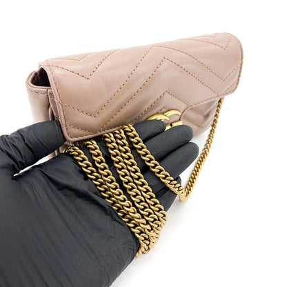 Gucci GG Marmont Flap Matelasse Leather, Beige, Leather, Handbag
