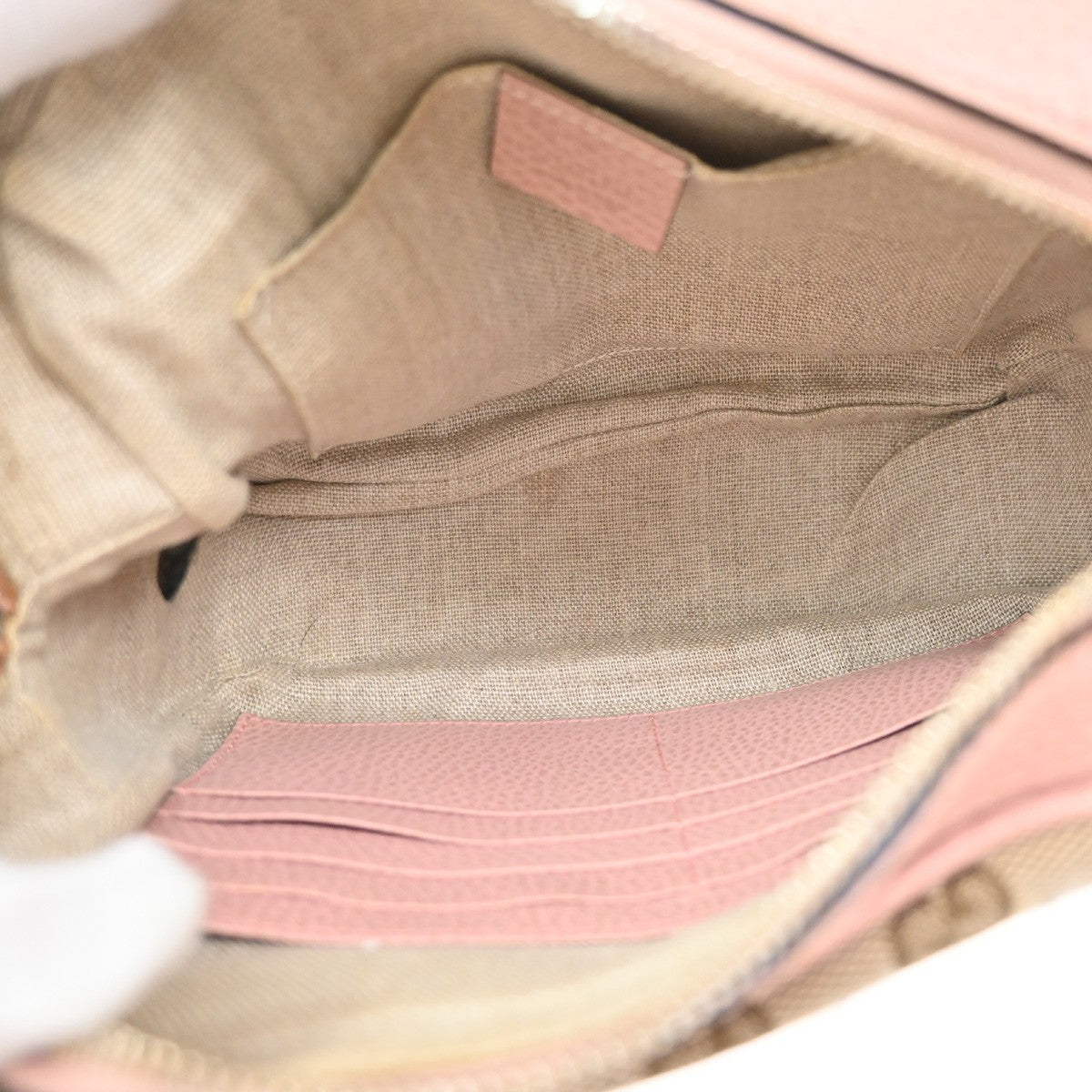 Gucci Bree Disco GG Canvas with Leather, Beige, Canvas, Crossbody Bag