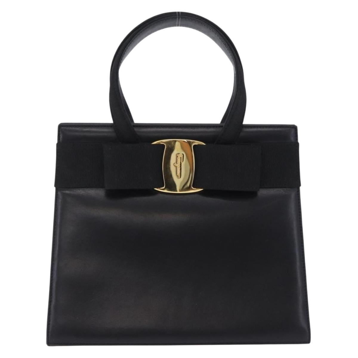 Salvatore Ferragamo Convertible Vara Bow Tote Leather, Black, Leather, Handbag