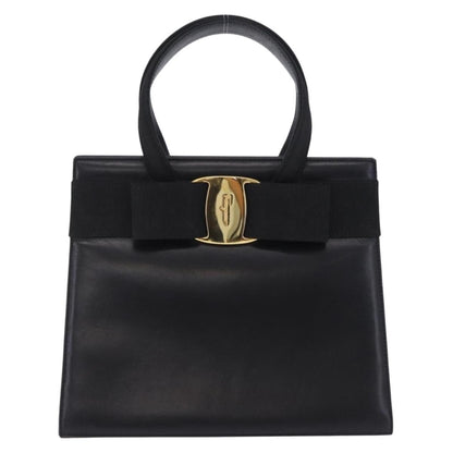 Salvatore Ferragamo Convertible Vara Bow Tote Leather, Black, Leather, Handbag