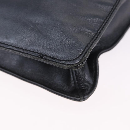 Chanel Vintage Logo Flap Messenger Leather, Blue, Leather, Handbag