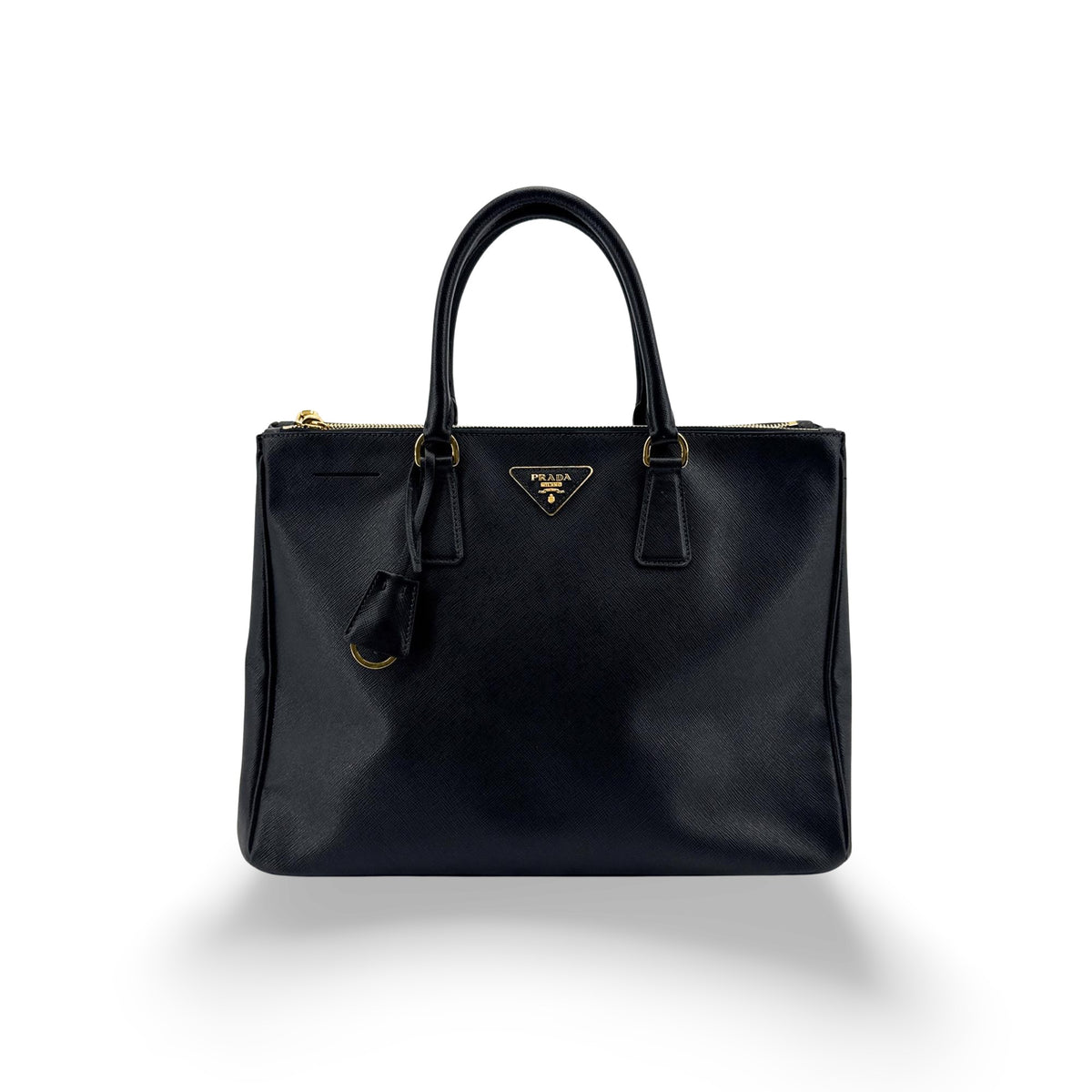 Prada Galliera Saffiano Leather, Black, Leather, Handbag