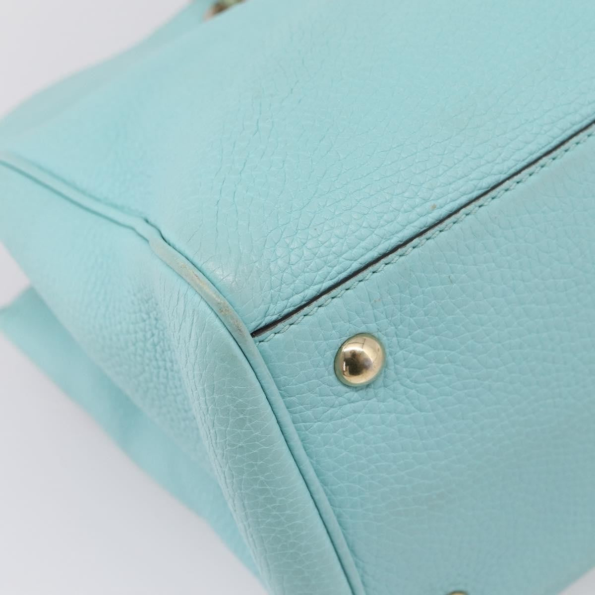 Gucci Bamboo Shopper Leather, Blue, Leather, Tote Bag