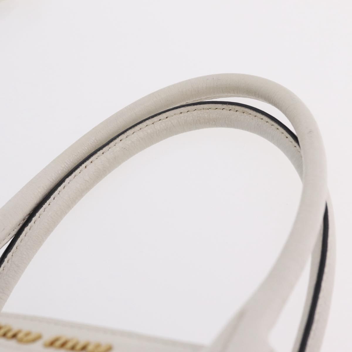 Miu Miu Madras Front Zip Leather, White, Leather, Tote Bag