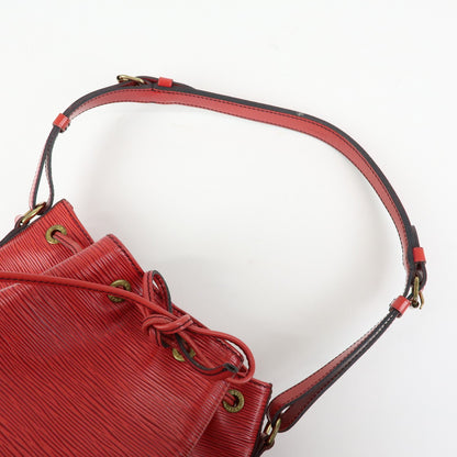 Louis Vuitton Petit Noe Epi Leather, Red, Leather, Handbag