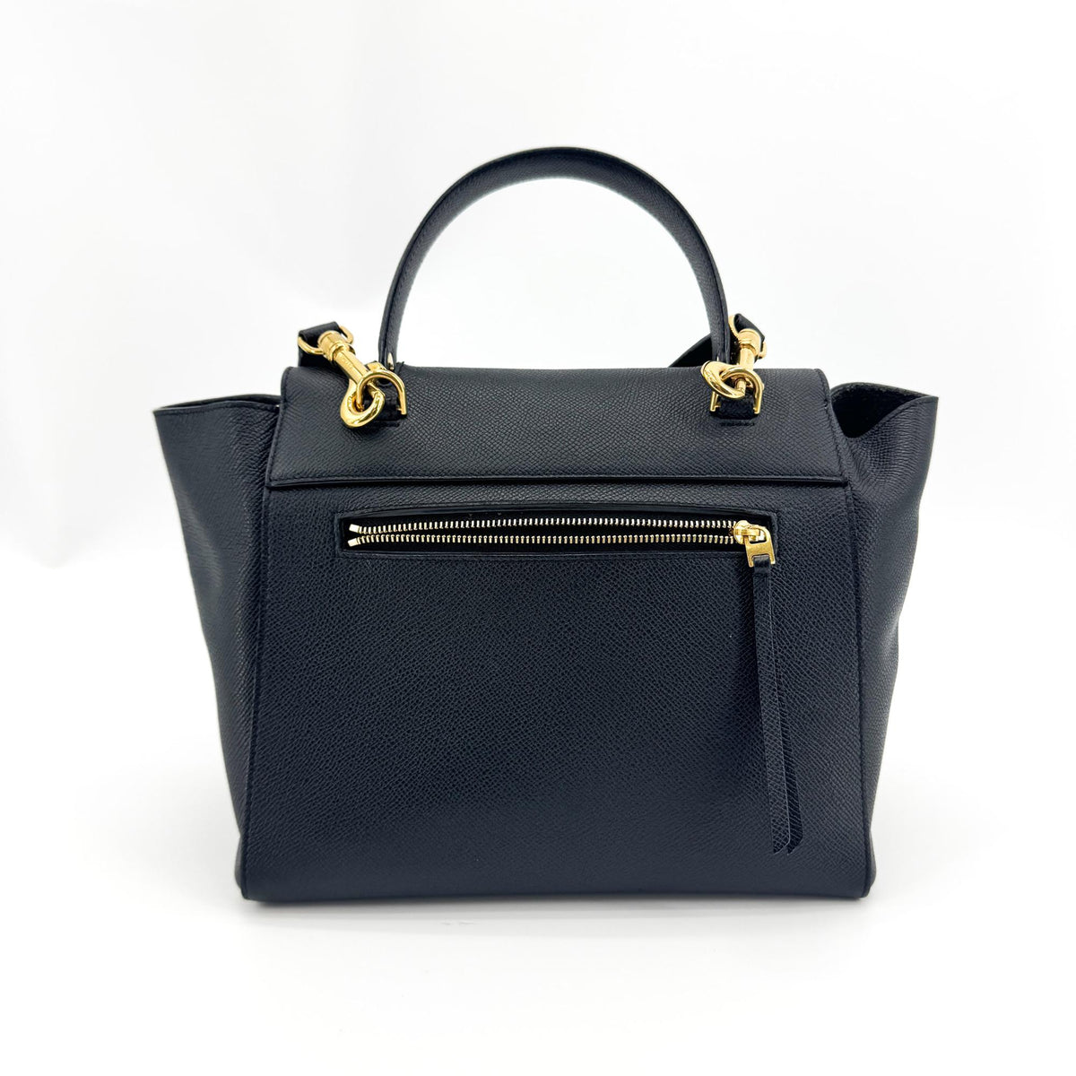 Celine Belt Calfskin, Black, Leather, Handbag