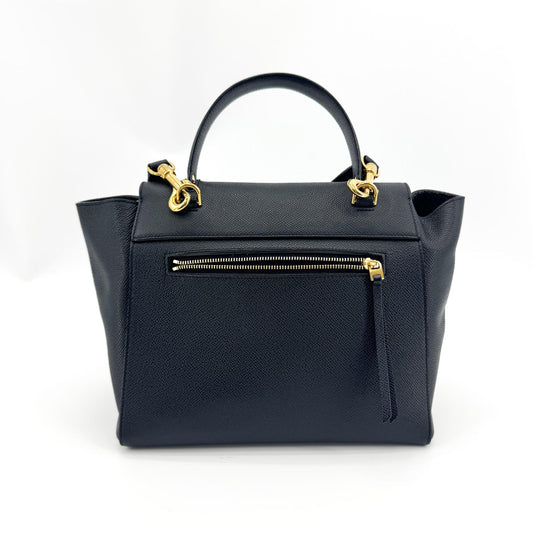 Celine Belt Calfskin, Black, Leather, Handbag