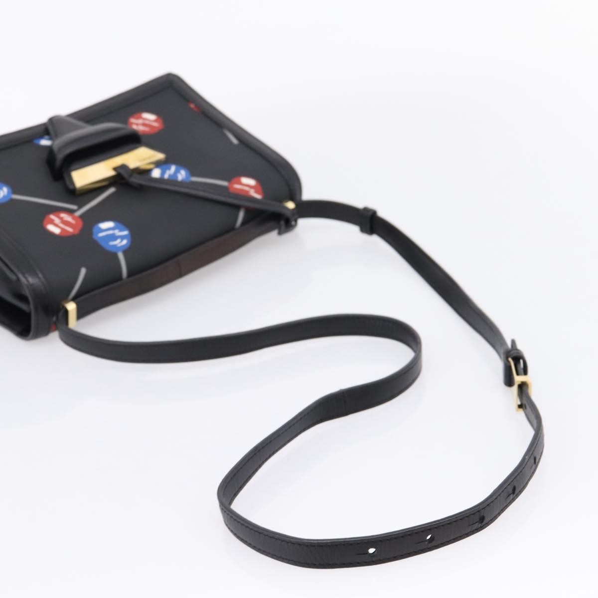 Loewe Barcelona Printed Leather, Black, Leather, Shoulder Bag