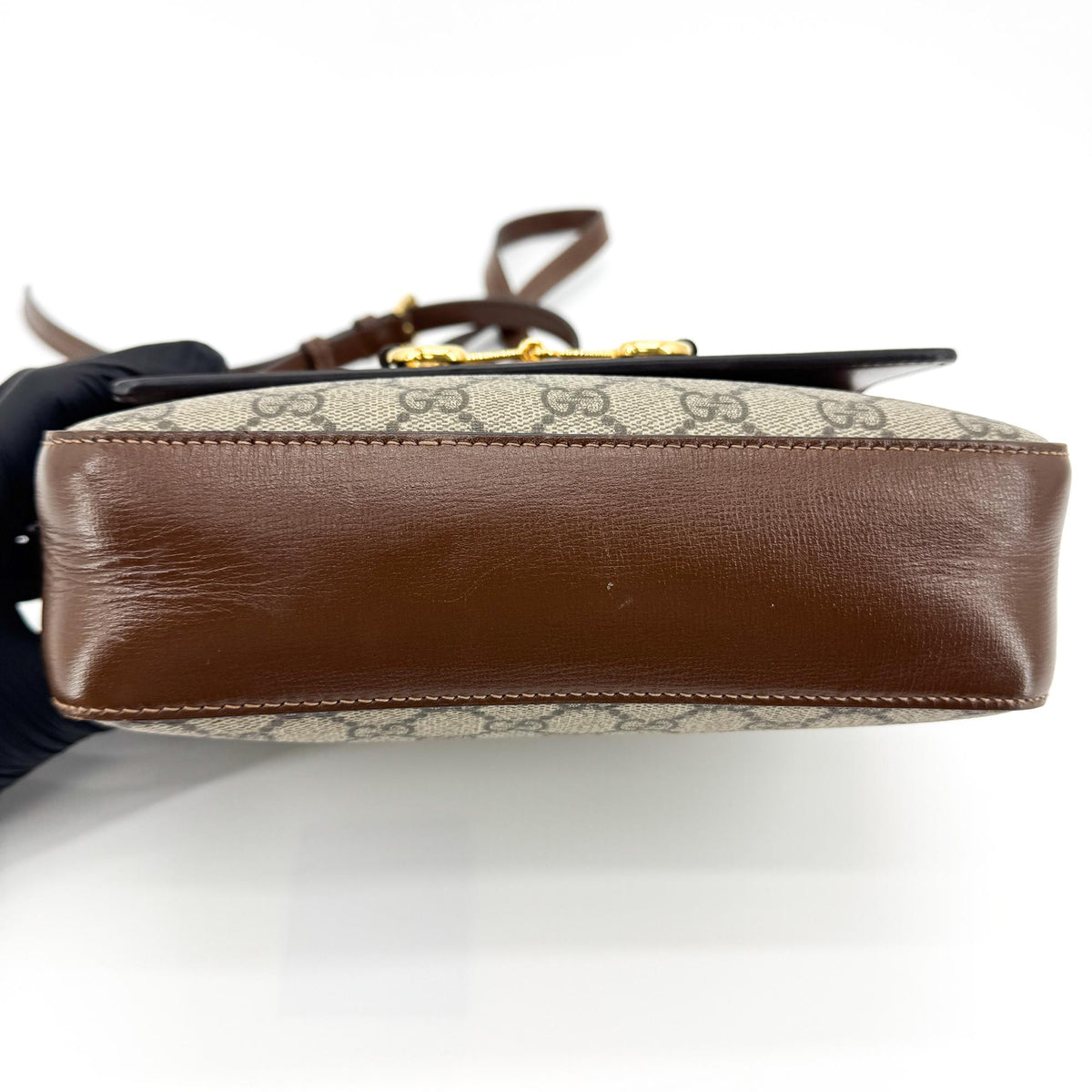 Gucci Horsebit 1955 Camera GG Coated Canvas with Leather, Beige, Canvas, Handbag