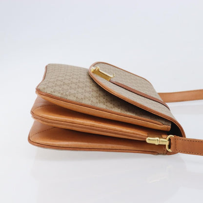 Celine Vintage Macadam Canvas and Leather, Beige, Canvas, Shoulder Bag