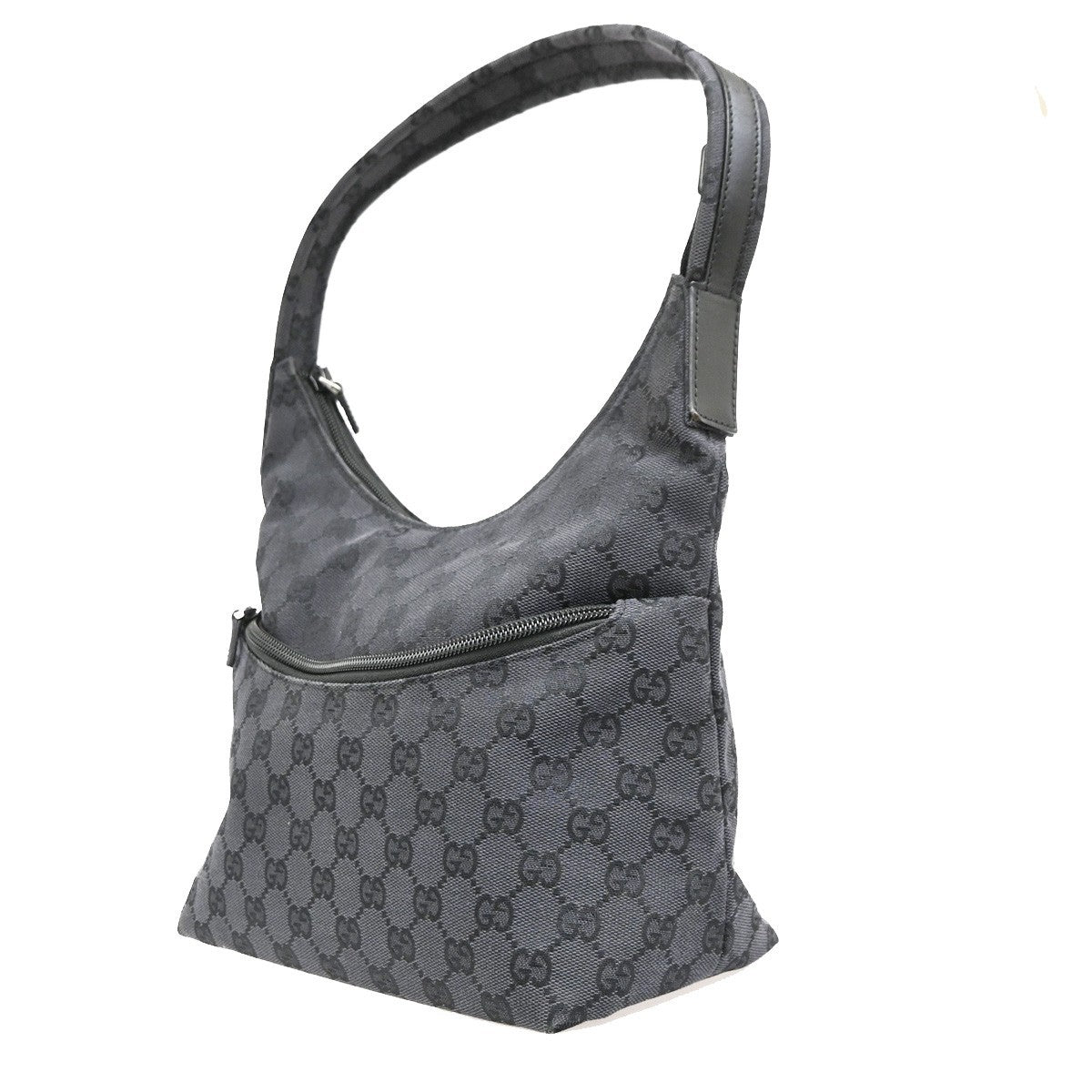 Gucci Hobo GG Canvas, Black, Canvas, Shoulder Bag