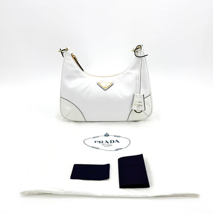 Prada Re-Edition 2004 Nylon and Leather, White, Nylon, Shoulder Bag