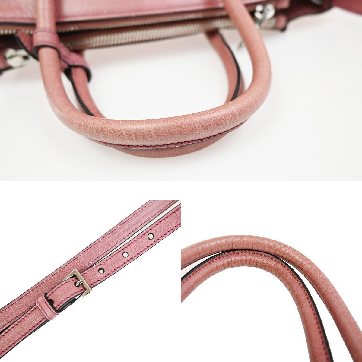 Prada Double Zip Lux Convertible Saffiano Leather, Pink, Leather, Tote Bag