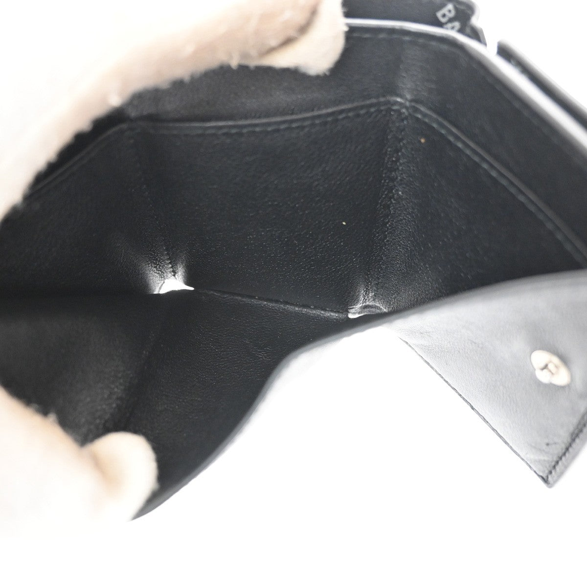 Balenciaga Logo Trifold Leather, Black, Leather, Wallet