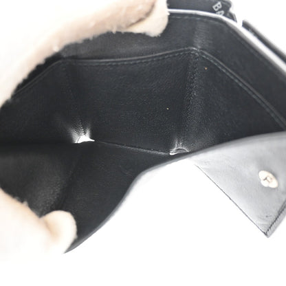 Balenciaga Logo Trifold Leather, Black, Leather, Wallet