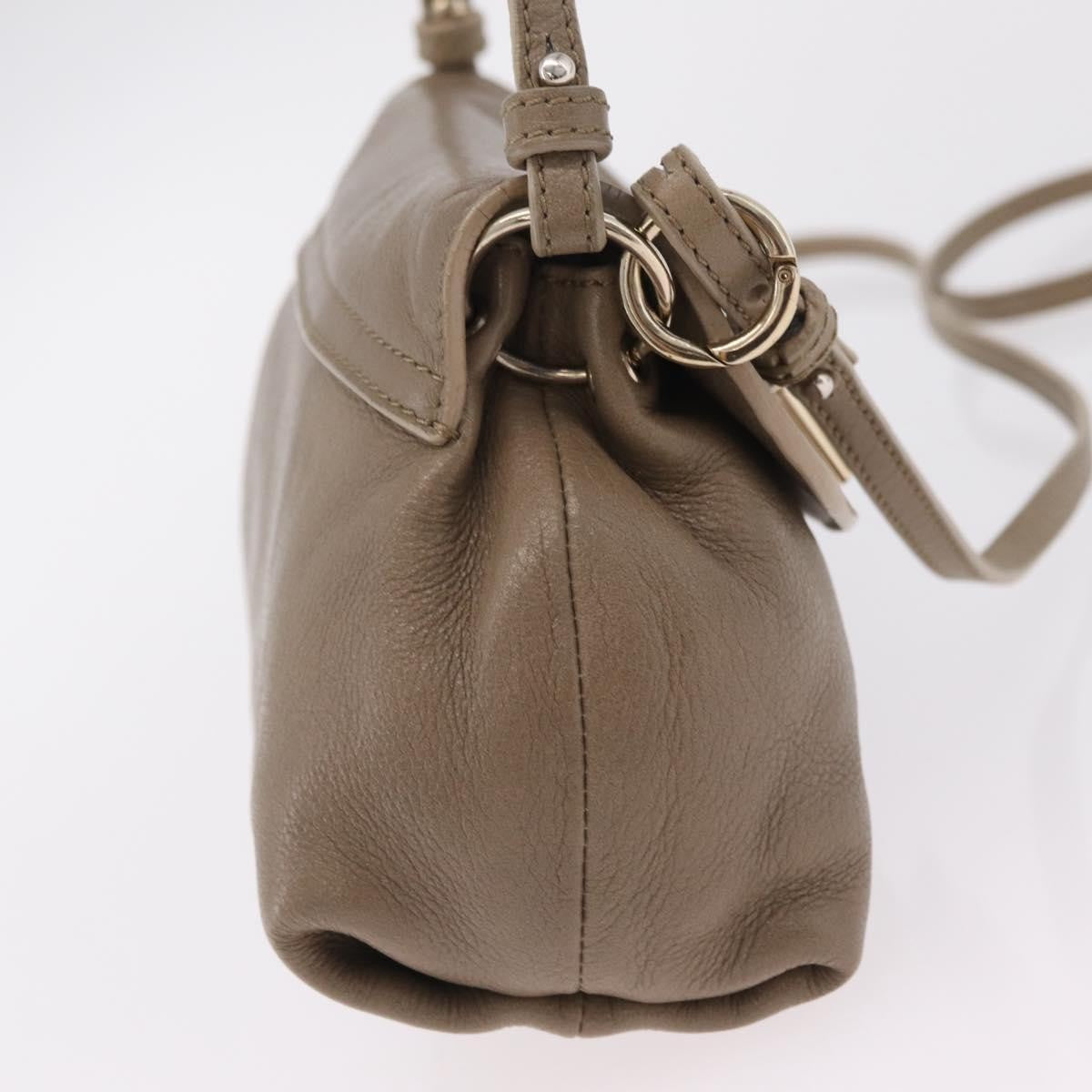 Chloe Lily Leather, Beige, Leather, Shoulder Bag