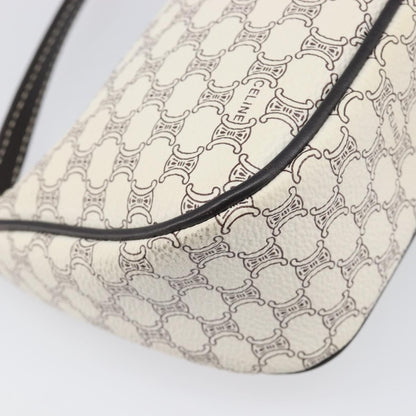 Celine Triomphe Macadam Zip Shoulder Bag Canvas, White, PVC, Clutch