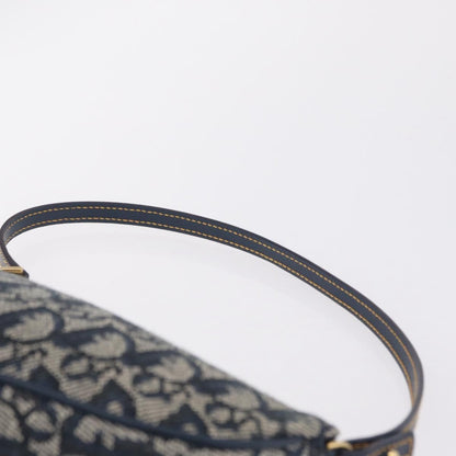 Christian Dior Vintage Saddle Bag Canvas, Navy, Canvas, Clutch
