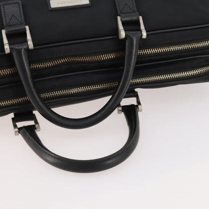 Burberry Front Zip Pocket Convertible Leather, Black, Nylon, Briefcase