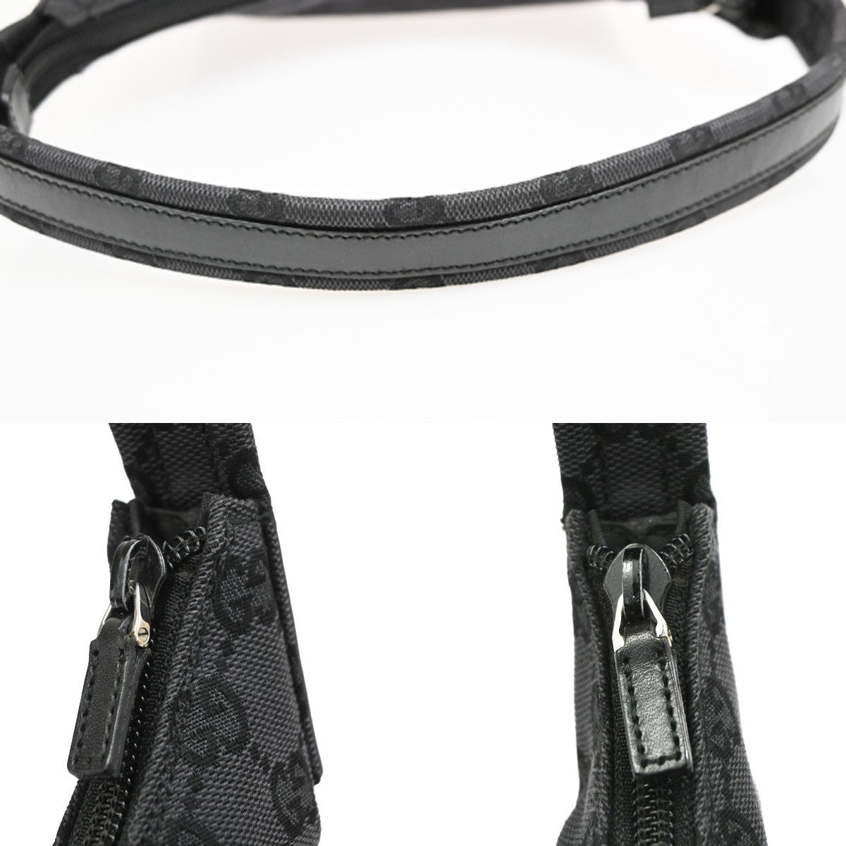 Gucci Hobo GG Canvas, Black, Canvas, Shoulder Bag