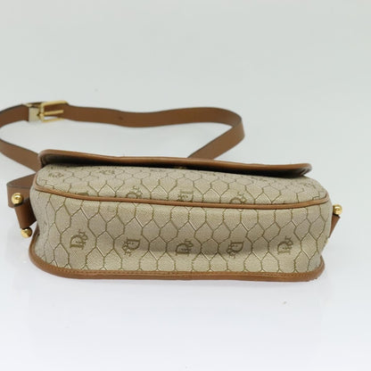 Christian Dior Vintage Honeycomb Canvas, Beige, Canvas, Shoulder Bag