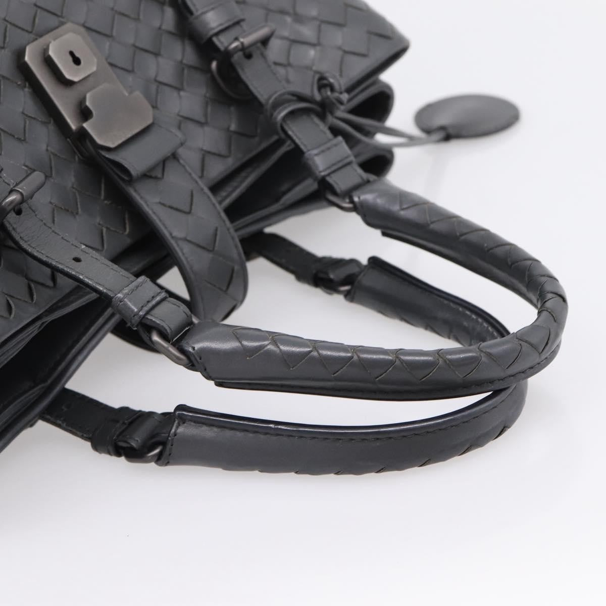 Bottega Veneta Roma Intrecciato Nappa, Gray, Leather, Handbag
