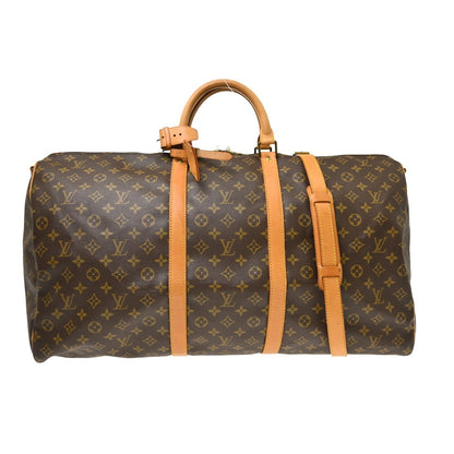 Louis Vuitton Keepall Bandoulière Monogram, Brown, Canvas, Travel Bag