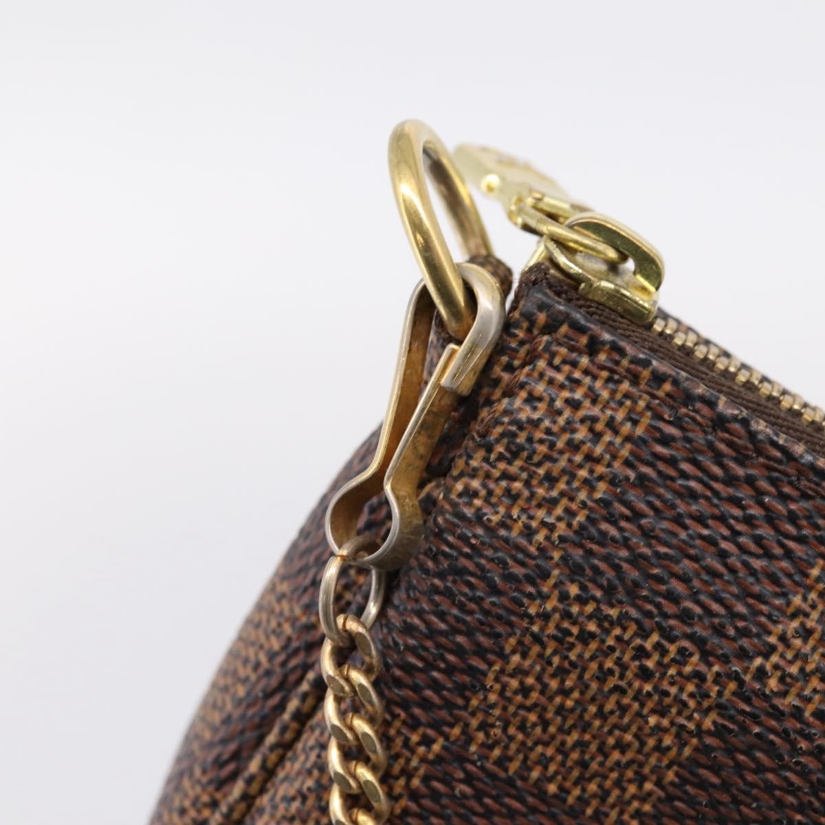 Louis Vuitton Mini pochette accessoires Damier Canvas, Brown, Canvas, Clutch