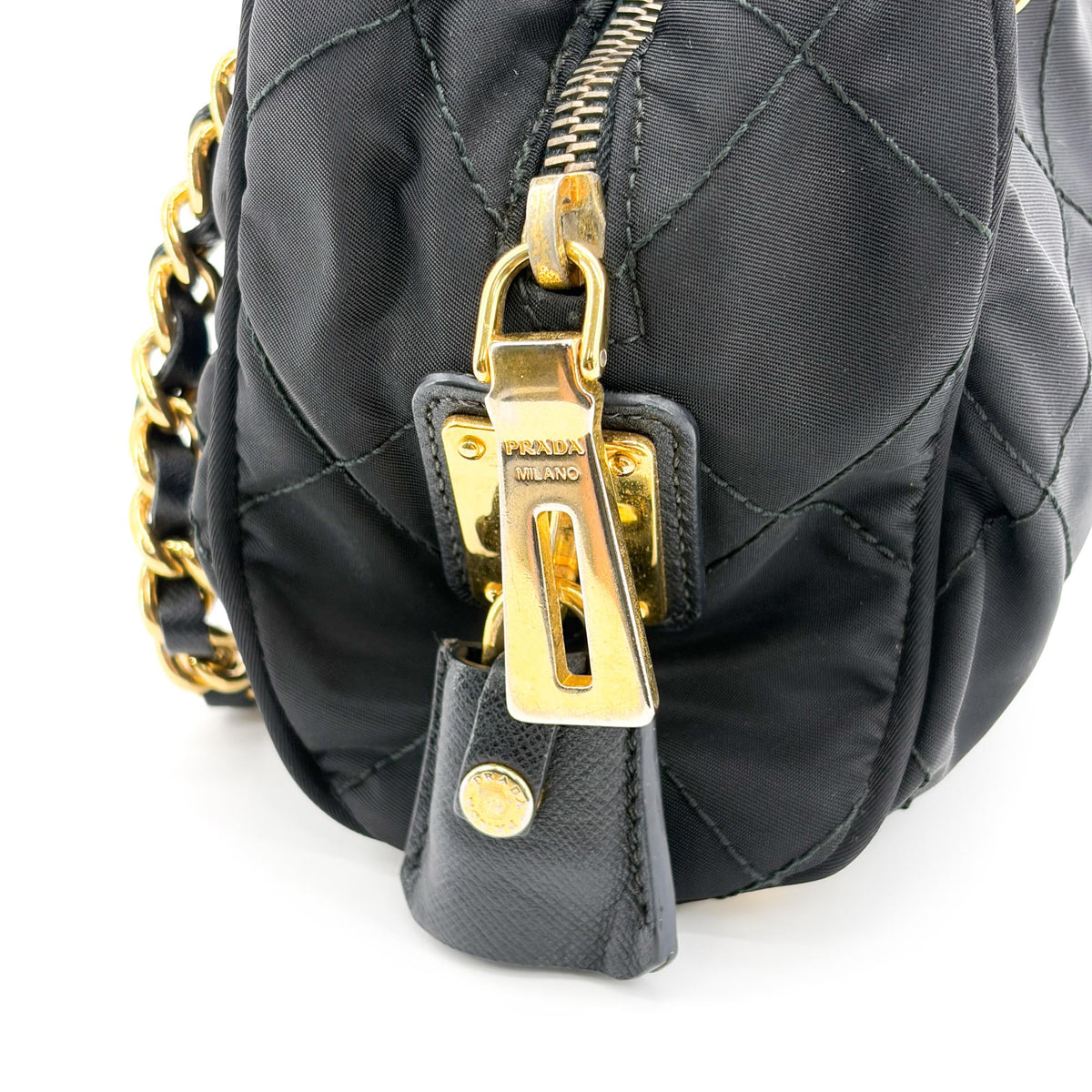Prada Re-Edition 1995 Chain Quilted Re-Nylon, Black, Nylon, Tote Bag