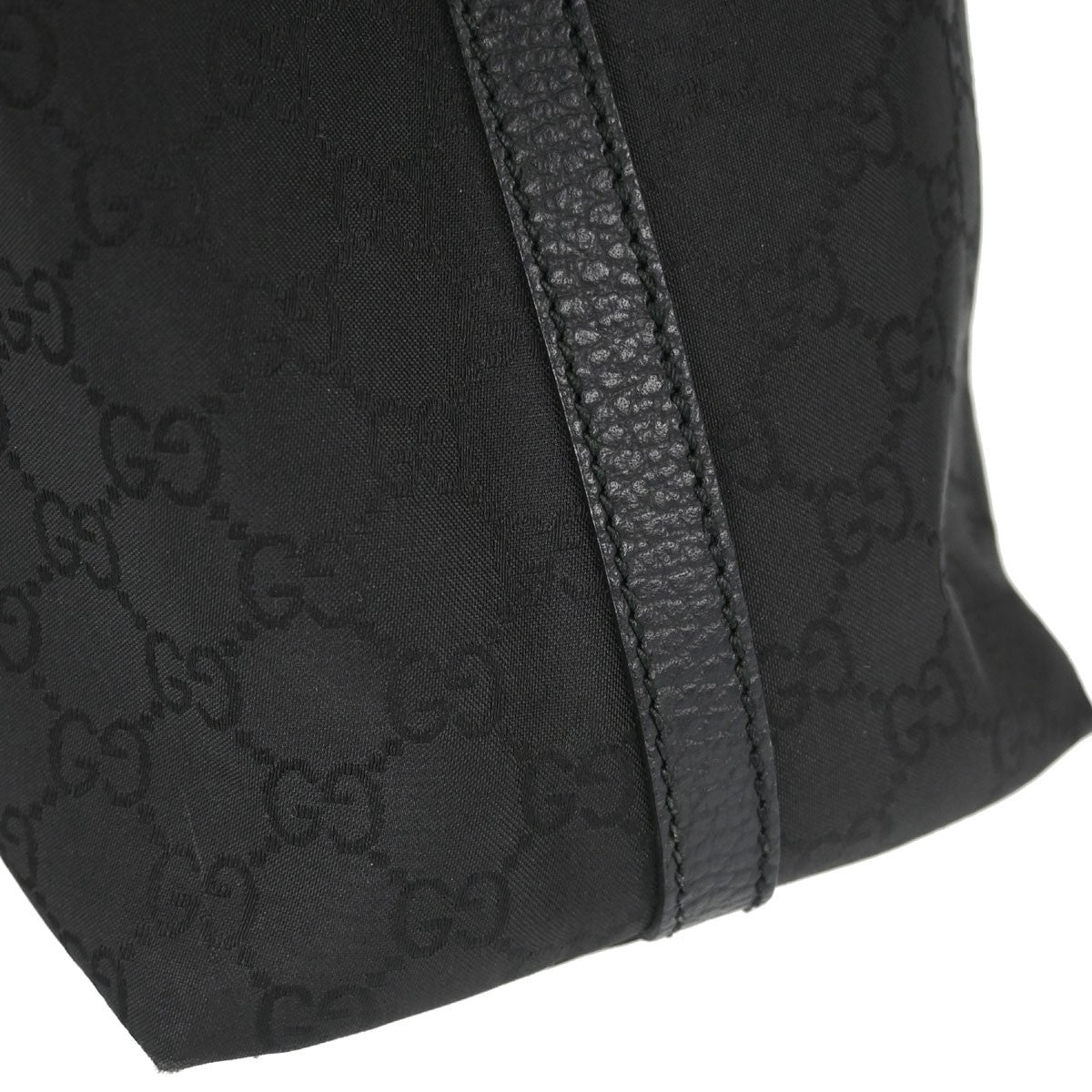 Gucci Vintage Open Shoulder Bag (Outlet) GG Canvas with Leather, Black, Canvas, Shoulder Bag