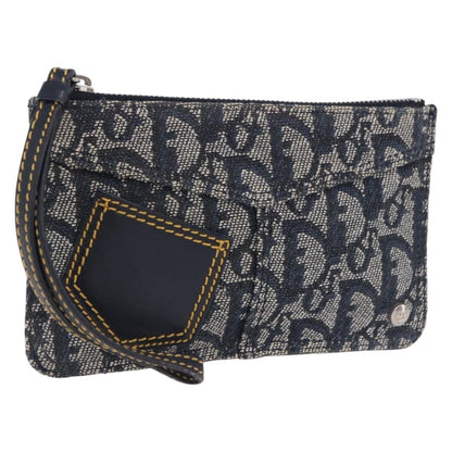 Christian Dior A5 Pouch Oblique Canvas, Navy, Canvas, Clutch