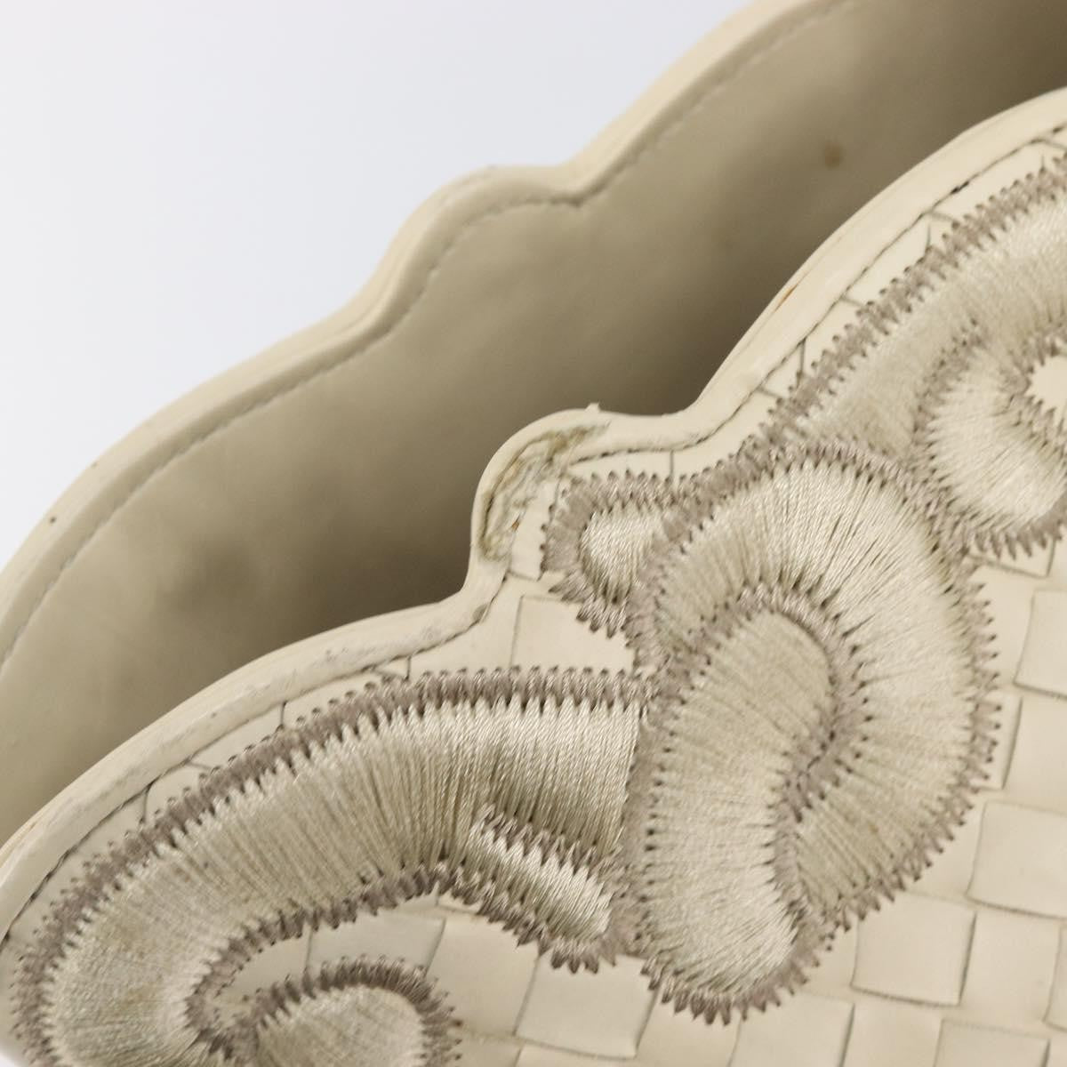 Bottega Veneta Belted Cabas Tote Intrecciato Nappa with Stitched Detail, White, Leather, Tote Bag