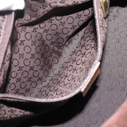 Celine C Macadam Suede and Leather, Brown, Suede, Handbag