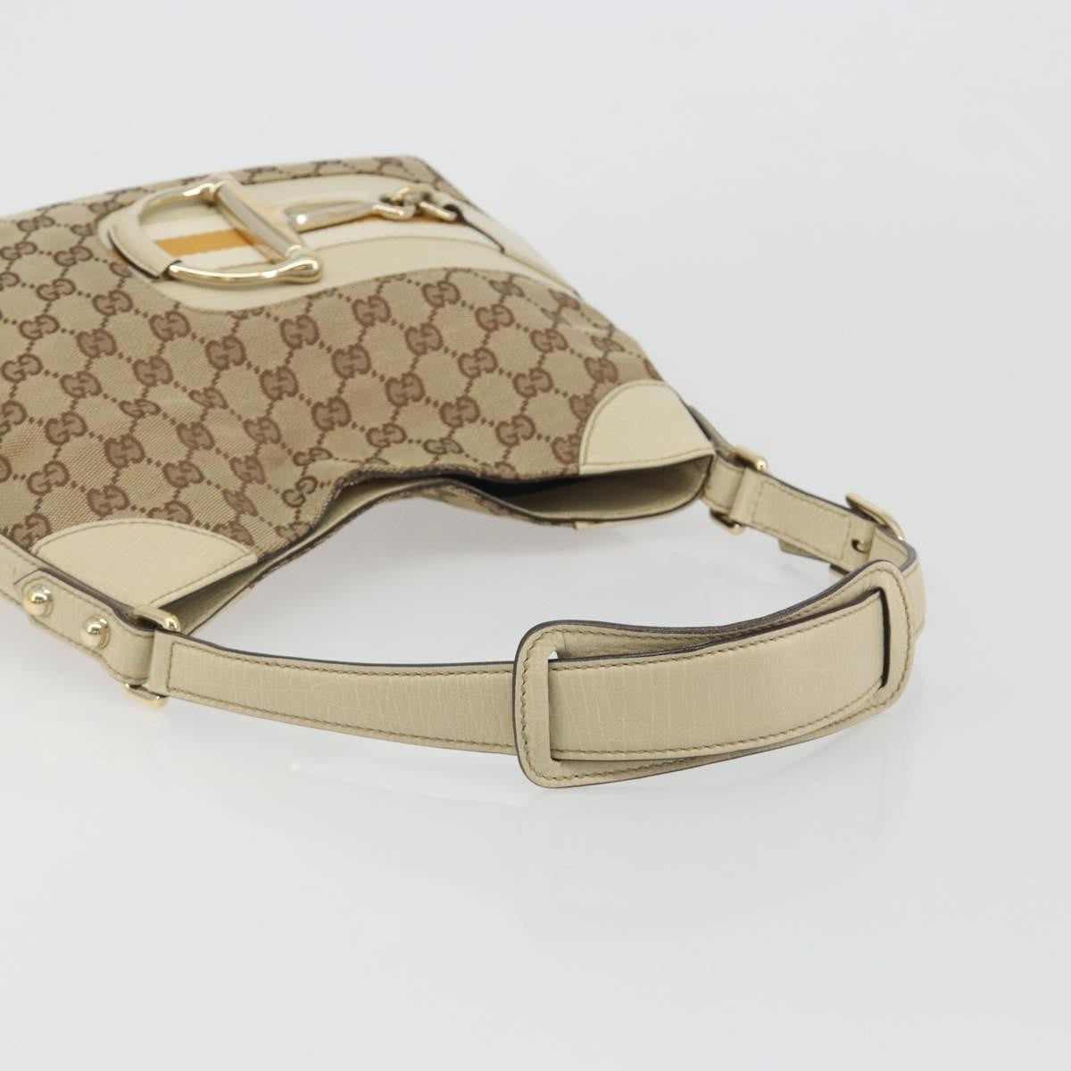 Gucci Hasler Hobo GG Canvas, Beige, Canvas, Shoulder Bag