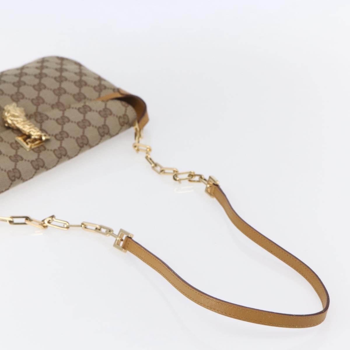 Gucci Tiger Charm Shoulder Bag canvas, BEIGE, CANVAS, Shoulder bag