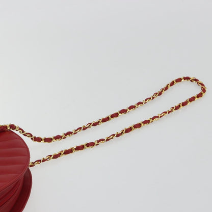 Chanel Vintage Chain Evening Mixed Quilt Lambskin, Red, Leather, Clutch