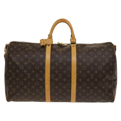 Louis Vuitton Keepall Bandouliere Bag Monogram Canvas, BROWN, CANVAS, Travel bag