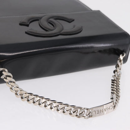 Chanel Vintage CC Box Flap Leather, Black, Patent Leather, Handbag